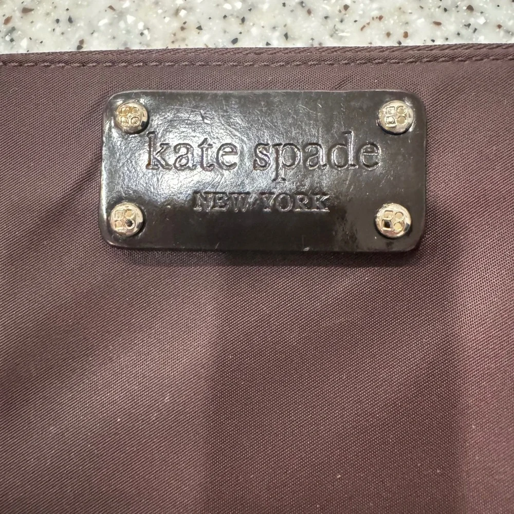 Kate‎ Spade New York Brown Nylon Zip Around Wallet Organizer preloved